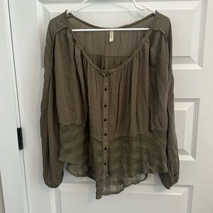 Free people, Flowy, olive green top